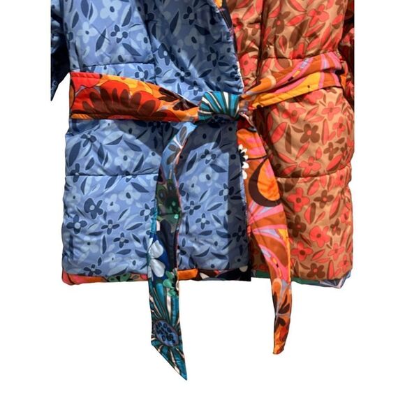 CeliaB Snowdon Quilted Tie Belt Floral Reversible Coat Multicolor Women's Medium - Picture 7 of 14